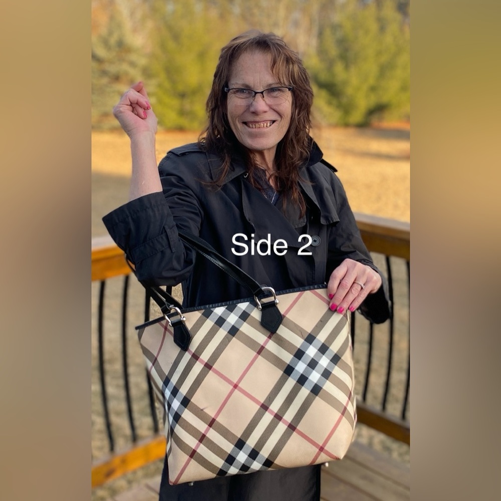 BURBERRY NOVA CHECK Shopper/Footed TOTE🔥HUGE!🔥PVC/Leather w/pouch🔥HOT ITEM!🔥 - Picture 8 of 15